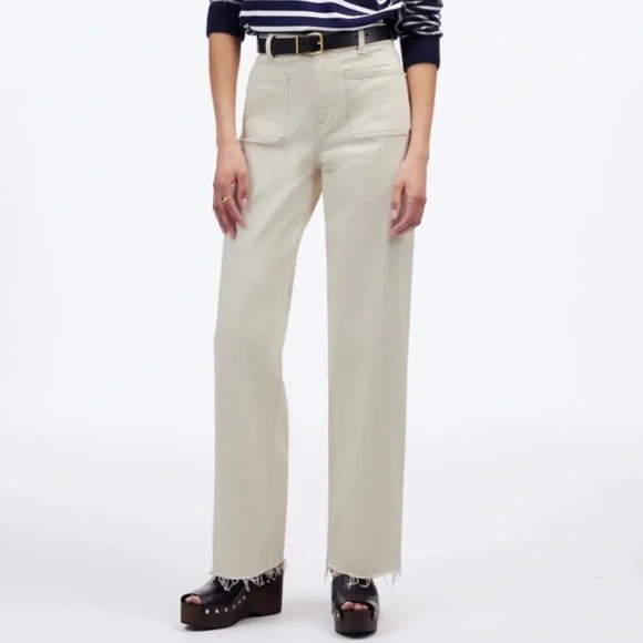 Madewell The‎ Tall Emmett Wide-Leg Full Length Jean: Patch Pocket Size 32T - Picture 1 of 12